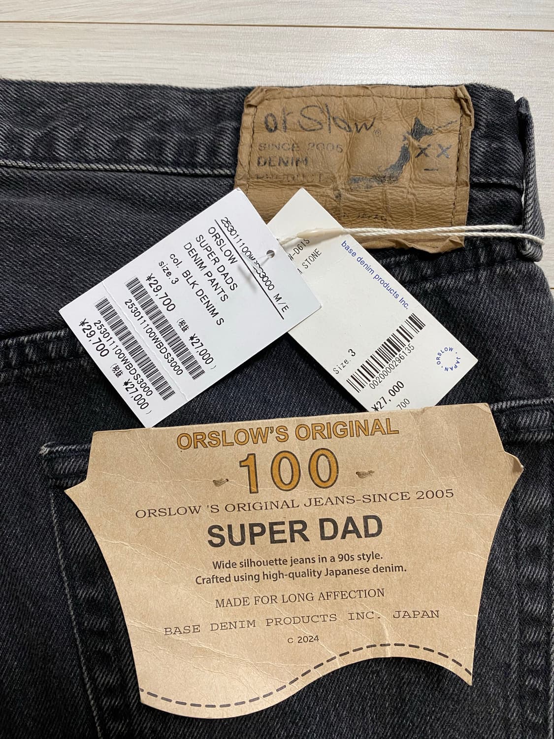 오어슬로우 ORSLOW 100 SUPER DAD 데님 팬츠 3 새상품 상품이미지3