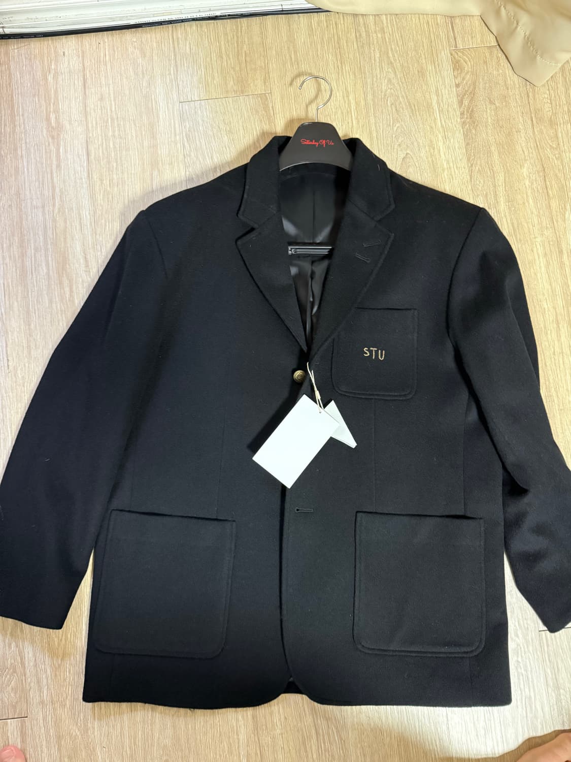 [L] STU 울캐시미어 블레이저 블랙 상품이미지1