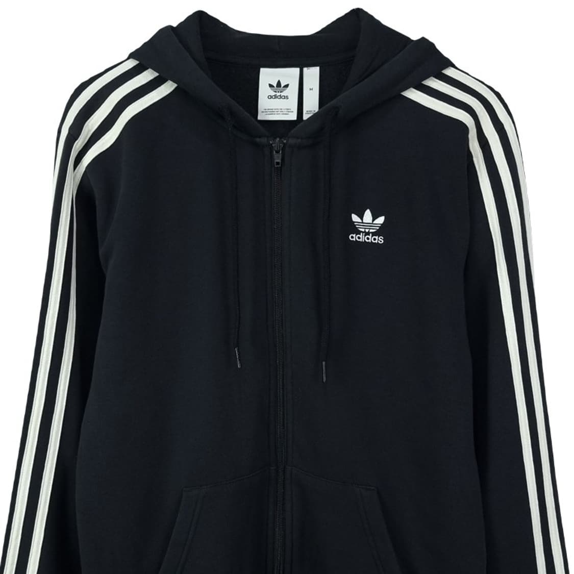 [아디다스] 불꽃 로고 자수 삼선 후드 집업 져지 블랙 M18723 상품이미지4