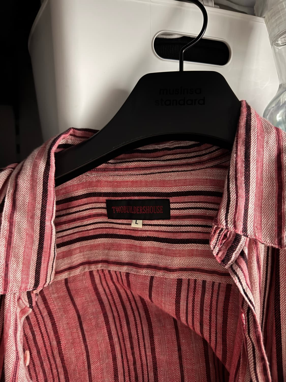 투빌더스하우스 레드스트라이프셔츠 라지 상품이미지2