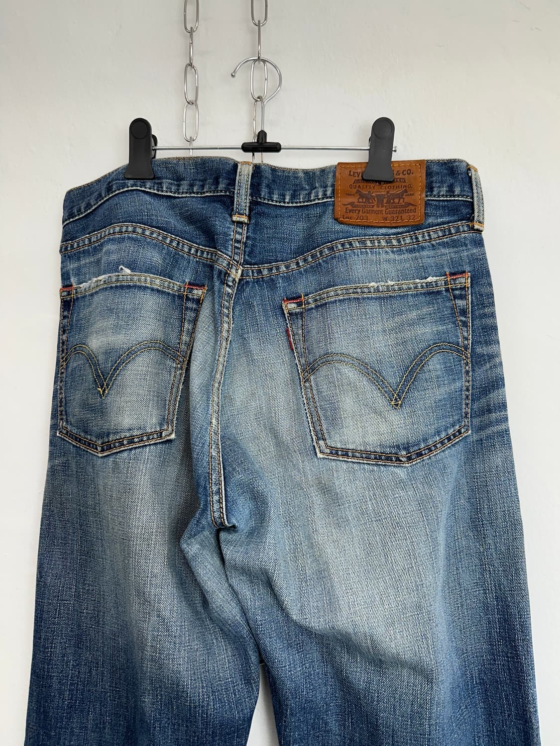 Levi’s 2000s 703 Indigo Distressed Denim 상품이미지5