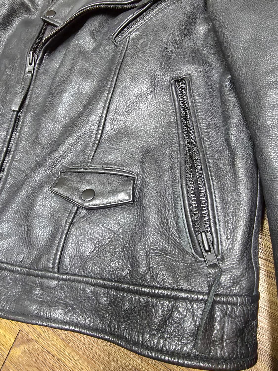  H&M의 프리미엄 카우하이드 더블 라이더 자켓 상품이미지5