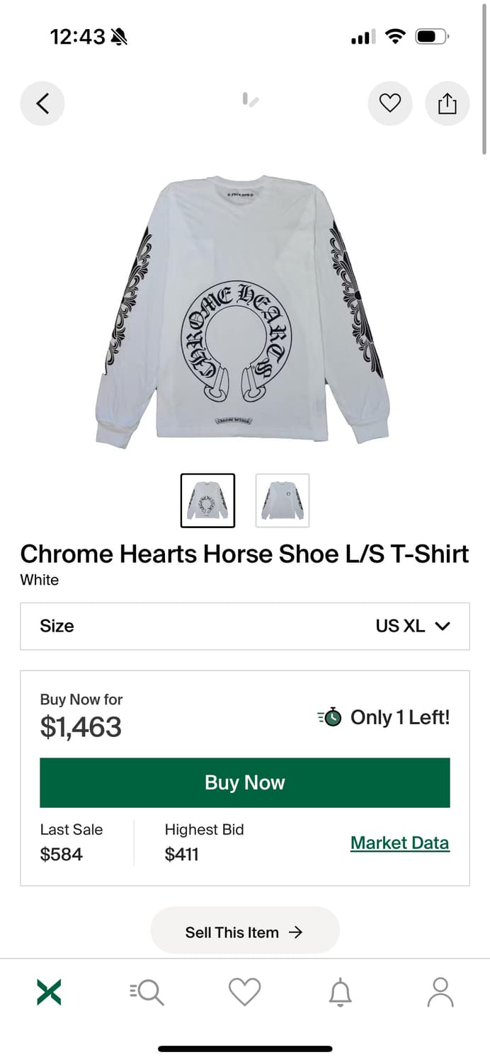 크롬하츠 Horse Shoe long sleeved 롱슬리브 상품이미지1