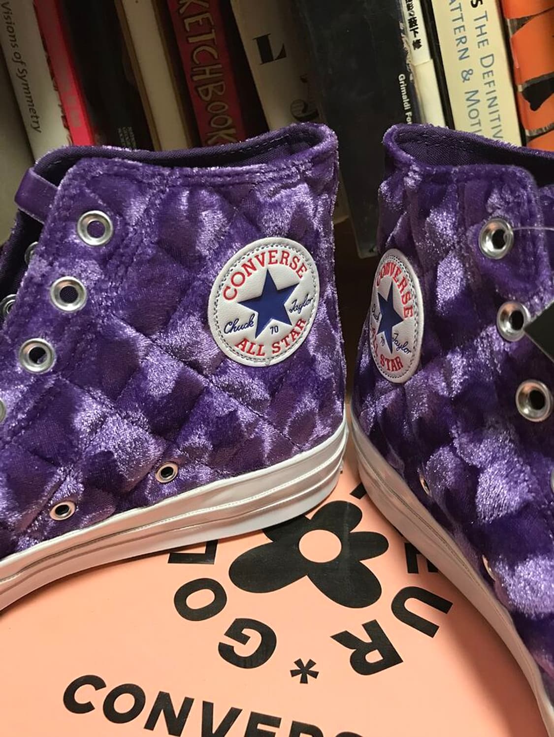 名品 골프 르 플레르 X 컨버스 척 하이 70s  퀼티드벨벳  퍼플 상품이미지6
