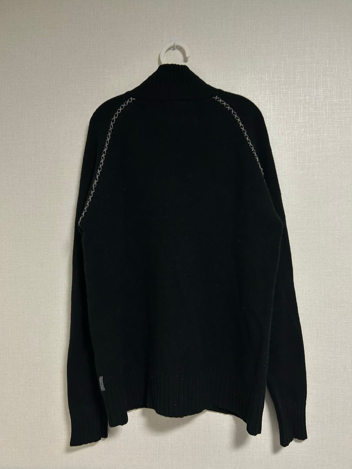 아르마니 알마니 익스체인지 빅로고 램스울 니트 집업 블랙 XL  상품이미지7