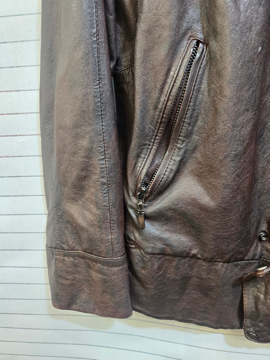 도호 양가죽 브라운 자켓 상품이미지3