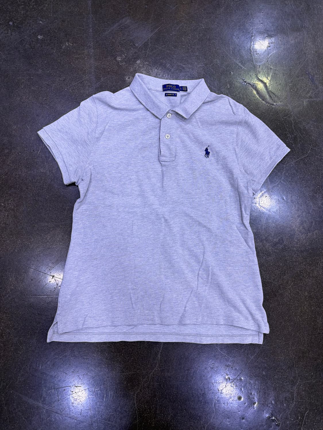 폴로 랄프로렌 스키니핏 피케 반팔 카라티 그레이 L 상품이미지1