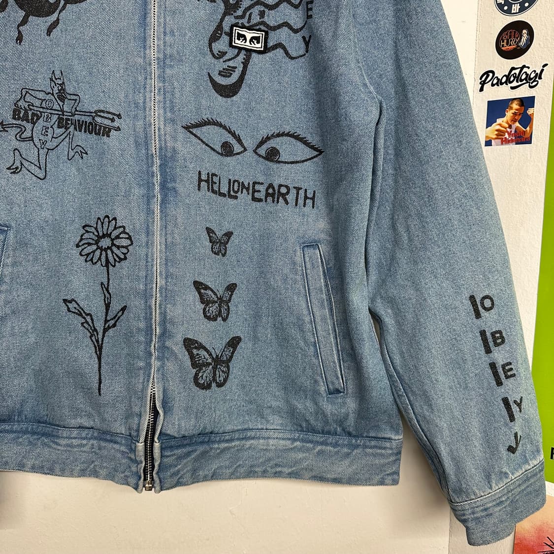 오베이 페인팅 데님 집업 자켓 상품이미지3