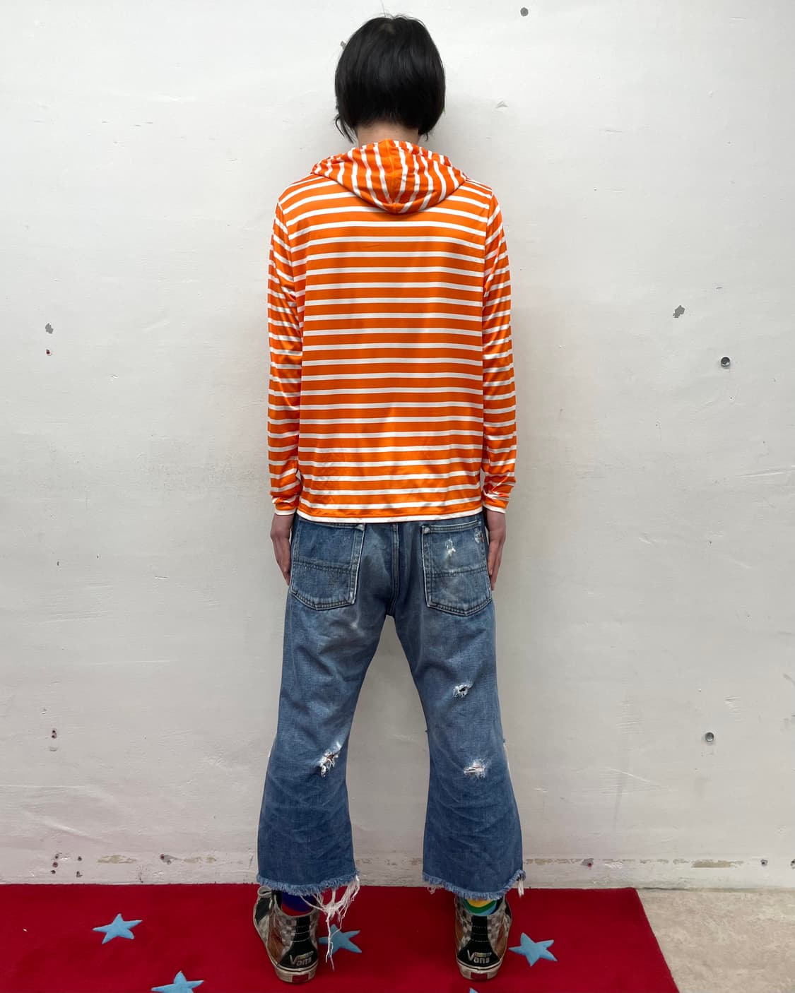 Orange Stripe Hooded Zip-Up 상품이미지4