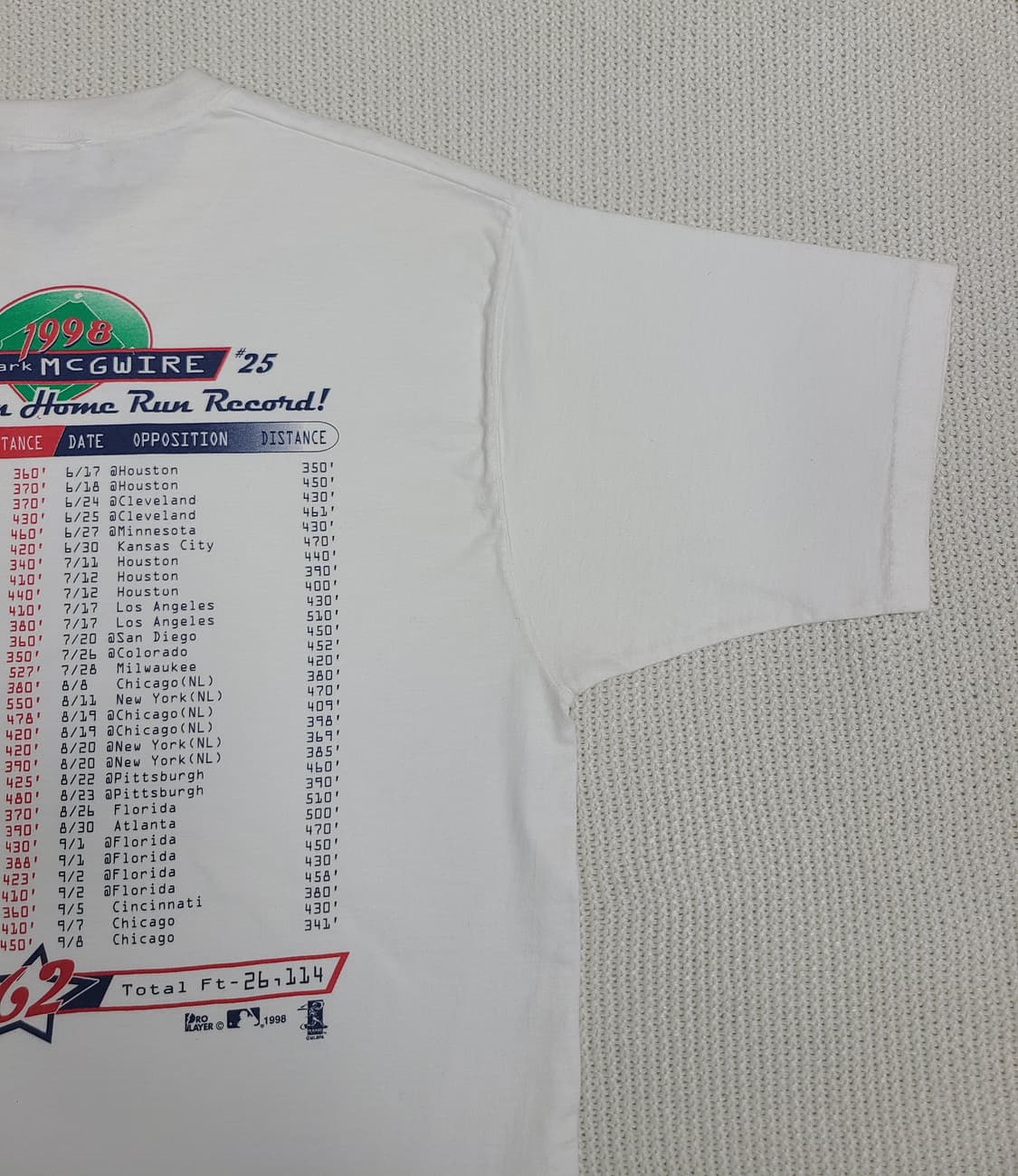 '90 MLB 마크 맥과이어 홈런 기념 티셔츠 상품이미지9