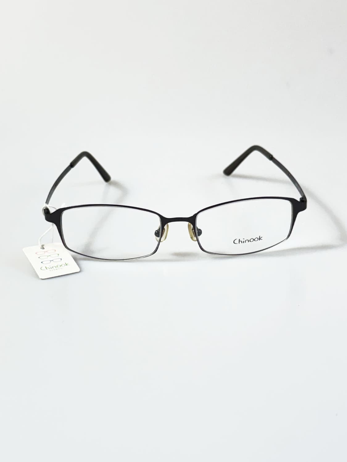 CHINOOK 블랙 메탈 슬림 스퀘어 빈티지 안경 상품이미지2