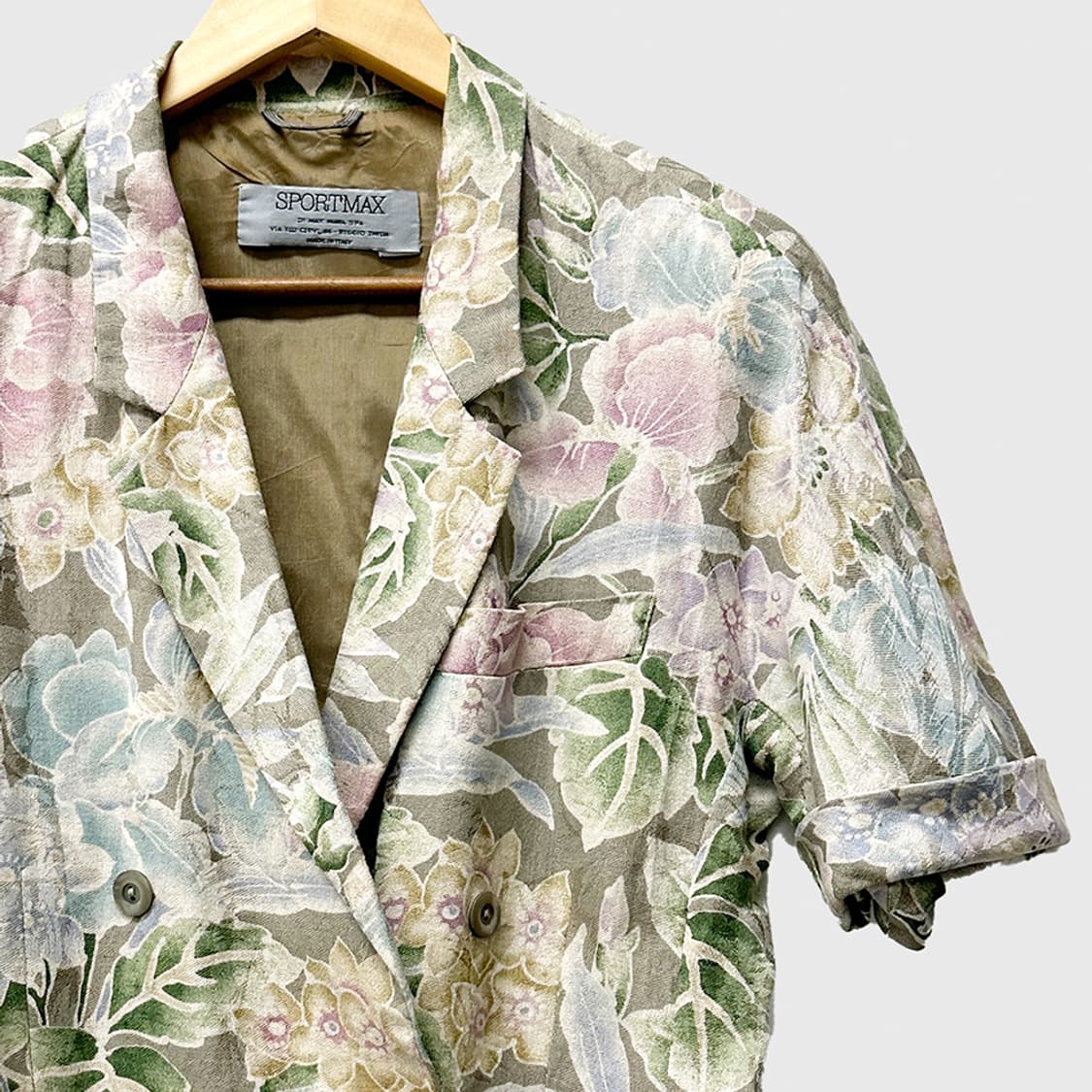 막스마라 스포트막스 플라워 린넨 자켓 리넨 반팔 블레이저 여성 36 상품이미지2