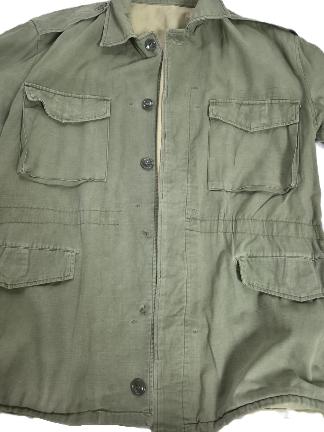 육군 구형 70년대 민무늬 야전상의 전투복 상의 자켓 (XL) 상품이미지5