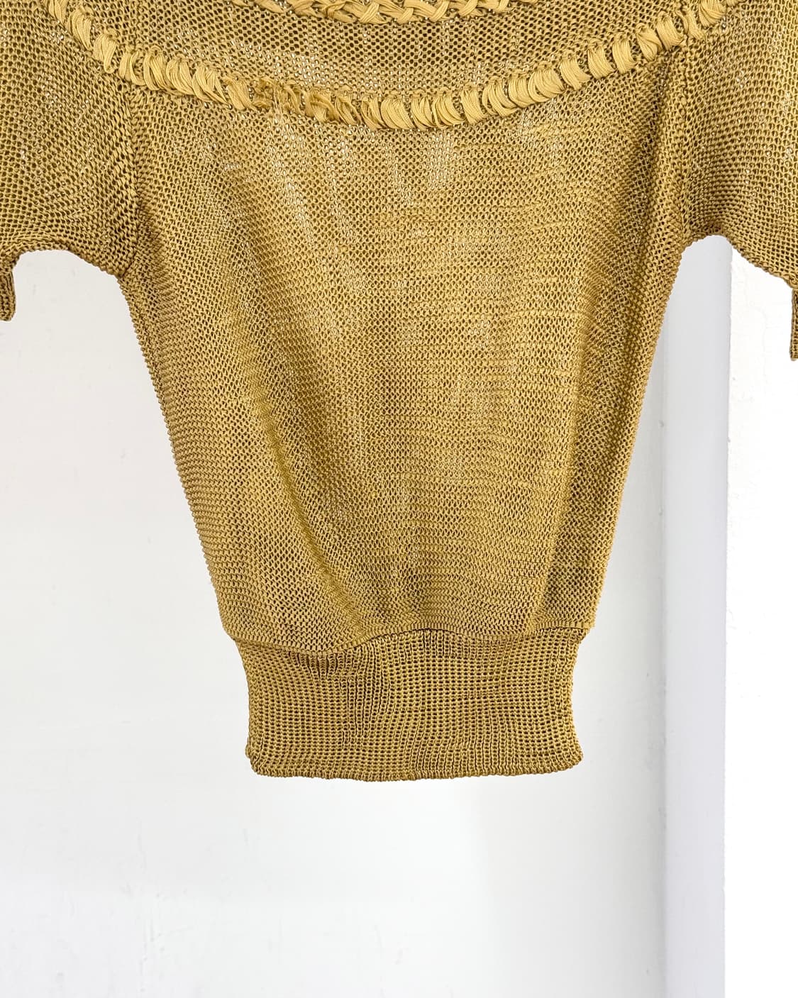 크리스찬 디올 골드 오픈 니트 라운드넥 탑 상품이미지5