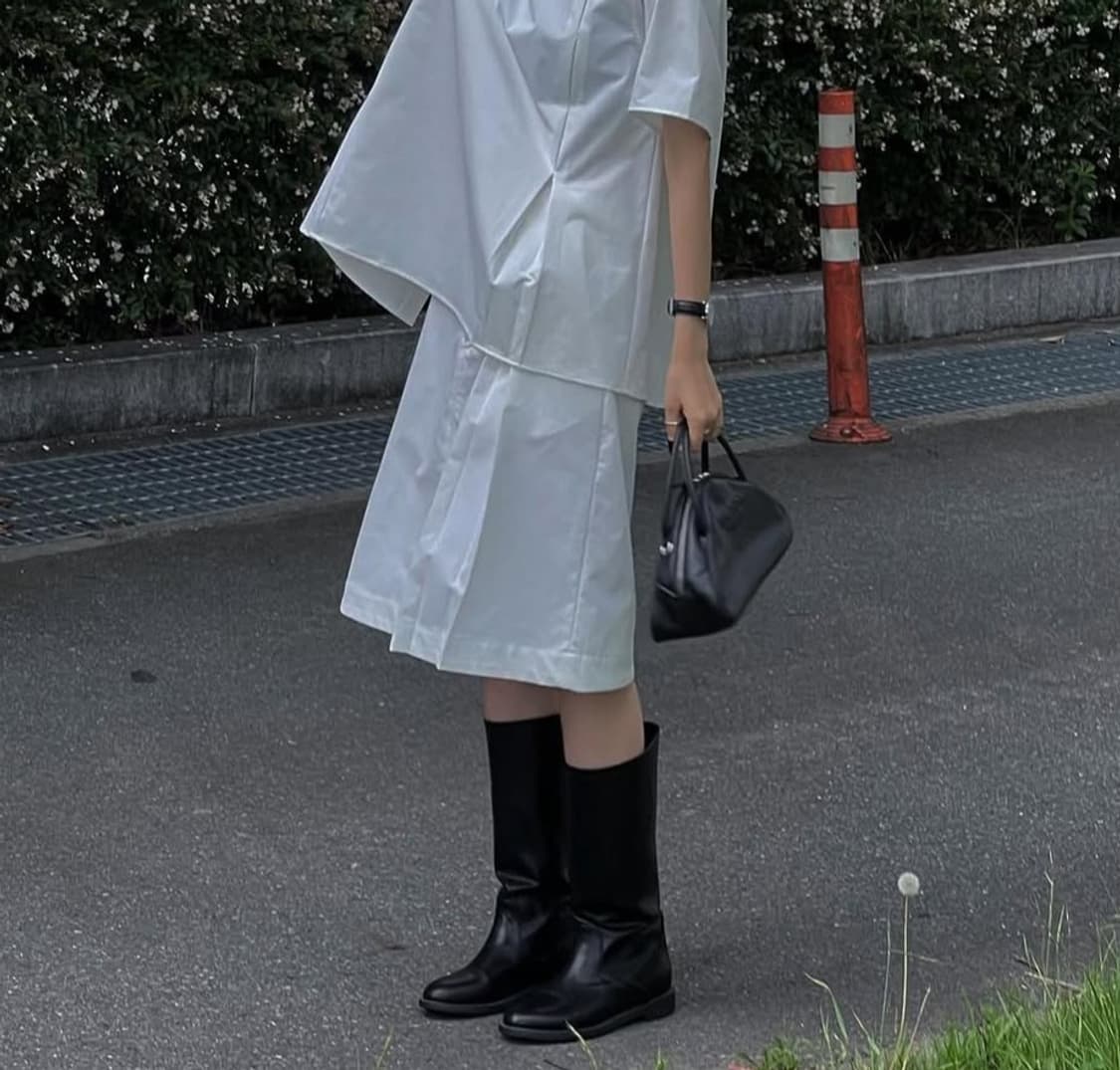 트리밍버드 Inverted pleats set-up skirt ivory 상품이미지2