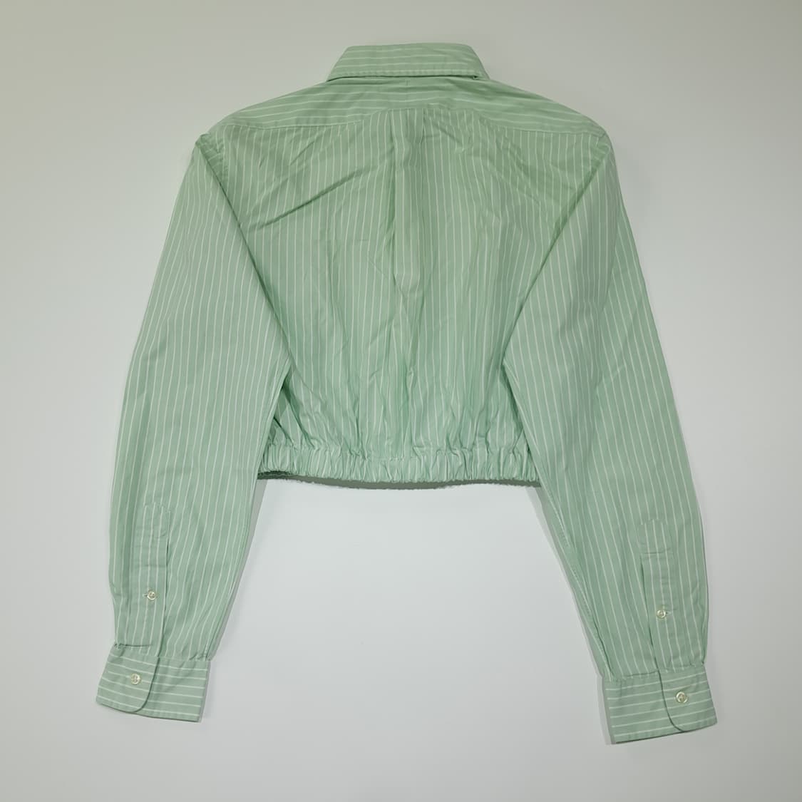 CL906 FREE 폴로 00s 그린 스트라이프 리메이크 크롭 셔츠 남 상품이미지5