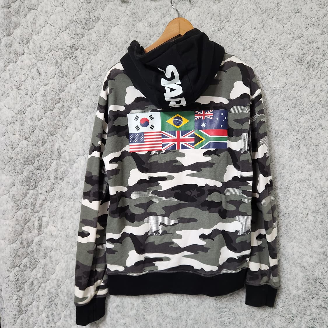 H400 [100] 스타터 카모 만국기 후드 티셔츠 상품이미지4