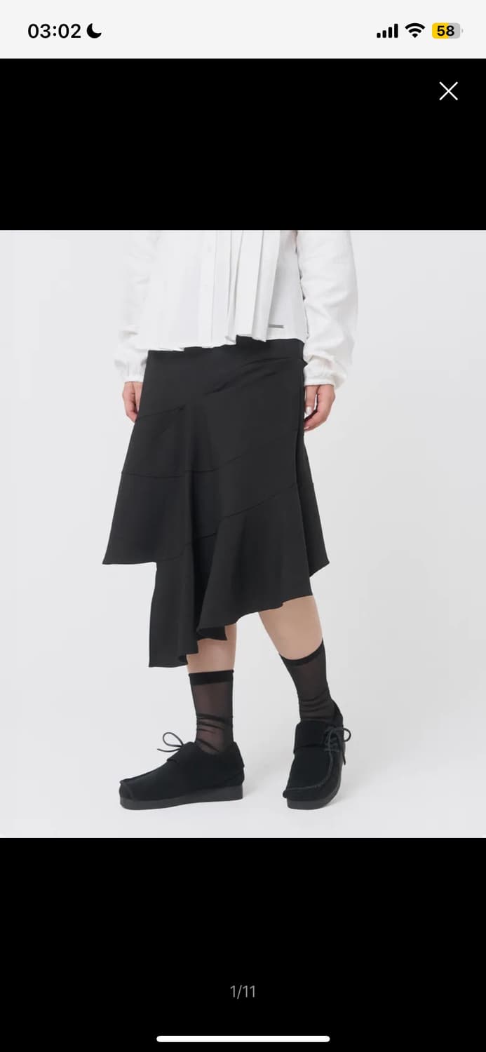 미세키 서울 언발란스 레이어드 미디 스커트  상품이미지3