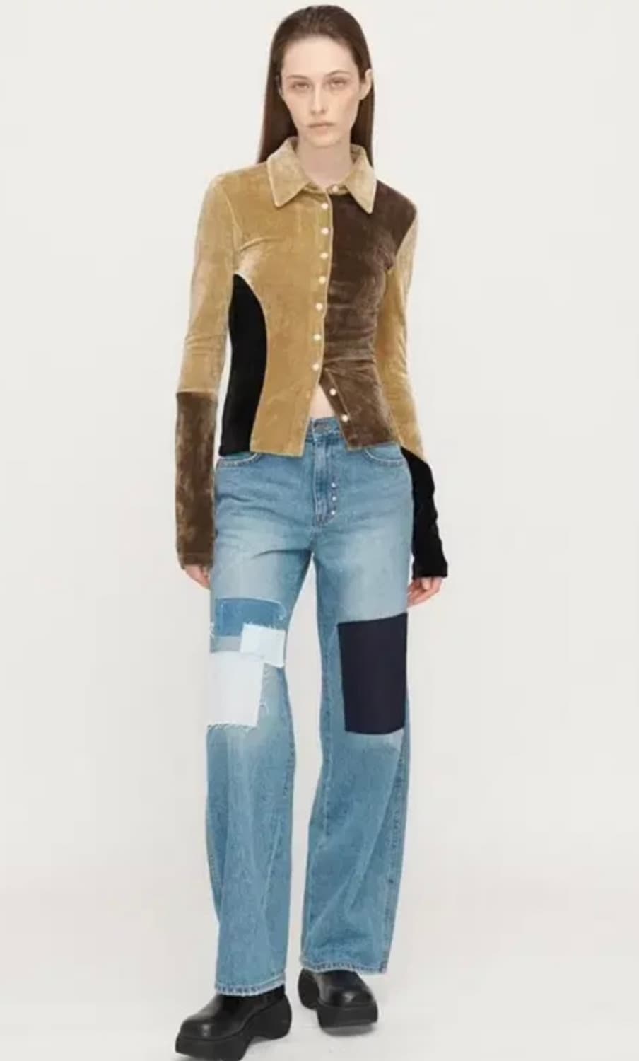 더오픈프로덕트 오픈와이와이 패치워크 데님팬츠 S 상품이미지1