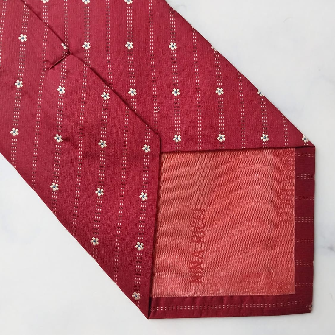 니나리치 실크 와인 패턴 넥타이 9.5cm A+등급 K2242 상품이미지7