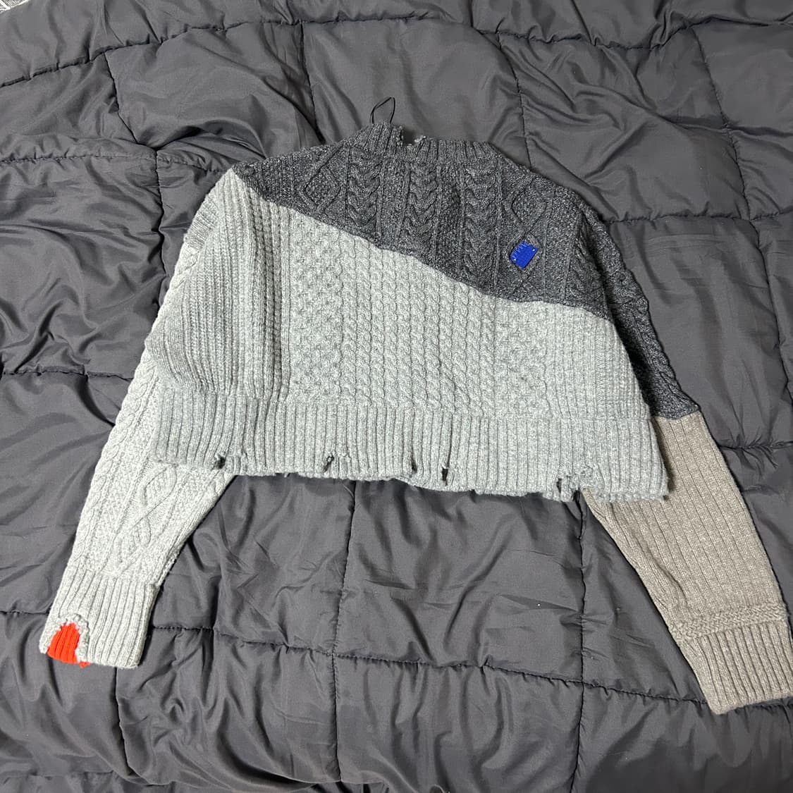 자라 x 아더에러 디스트로이드 크롭 가디건 블루 S-M 상품이미지3