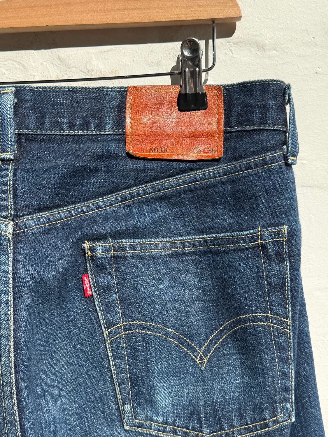 Levis 503B Big E 셀비지 데님 진 34x36 상품이미지5