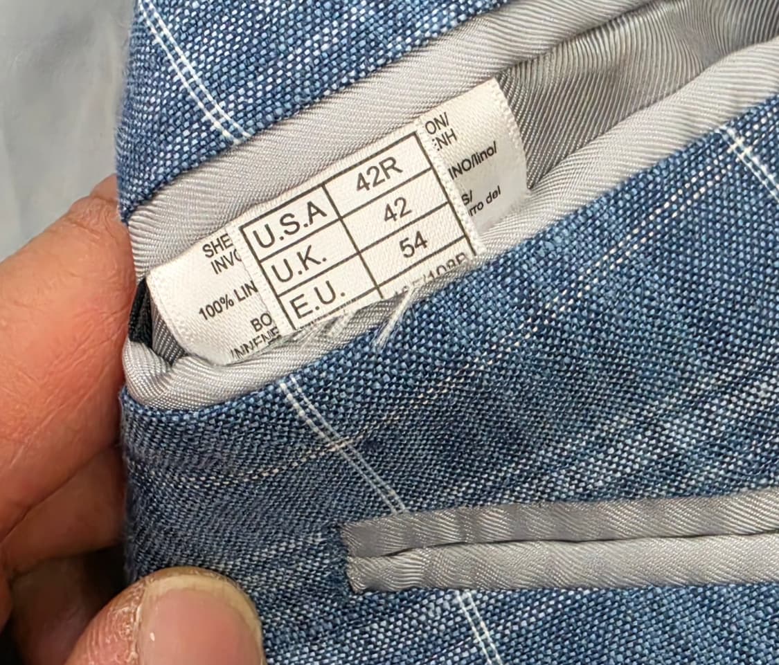 [새상품/최종할인] 브룩스브라더스 리젠트핏 블루체크 린넨 자켓 42R  상품이미지4