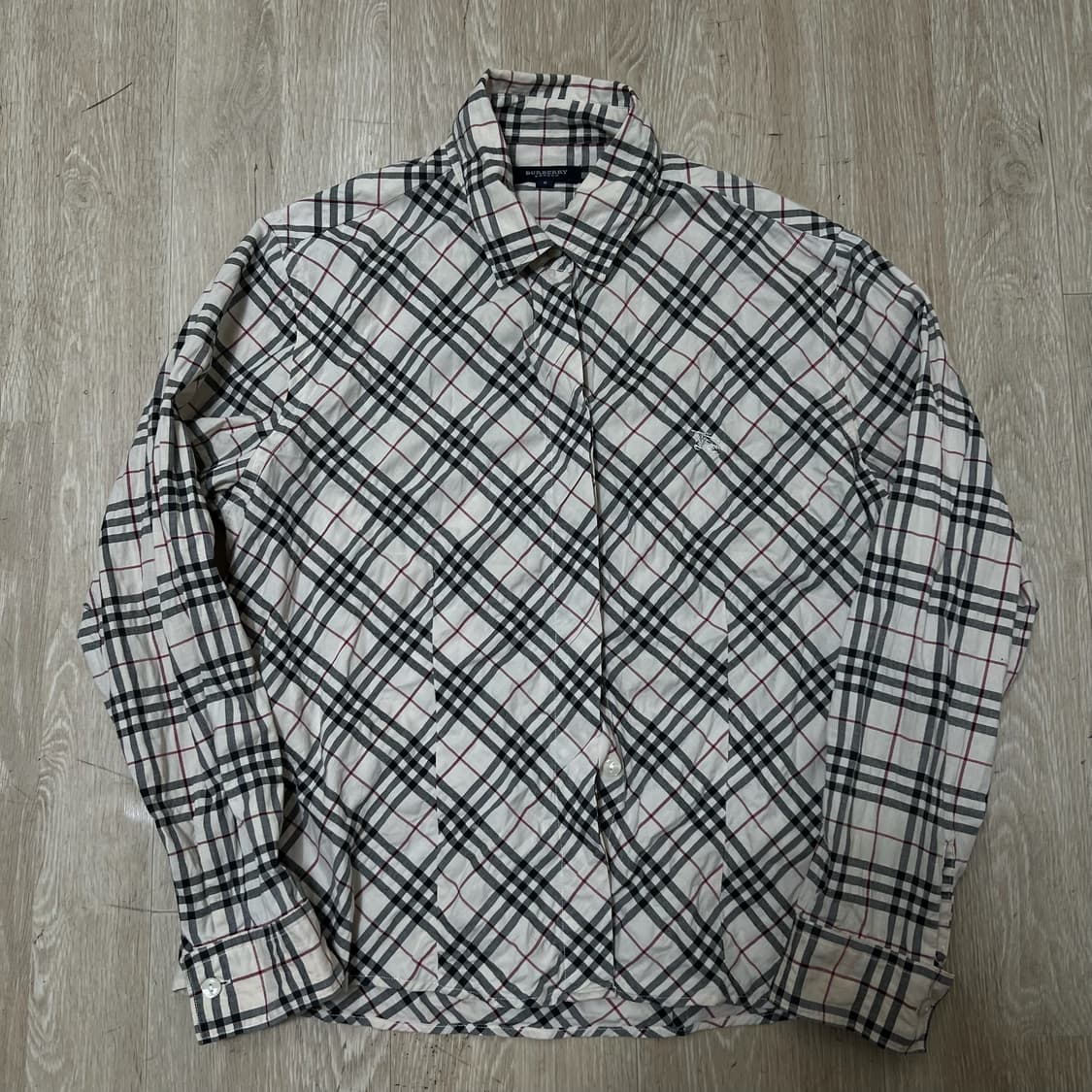 버버리 런던 기마로고 노바체크 체크셔츠 S/90  상품이미지1