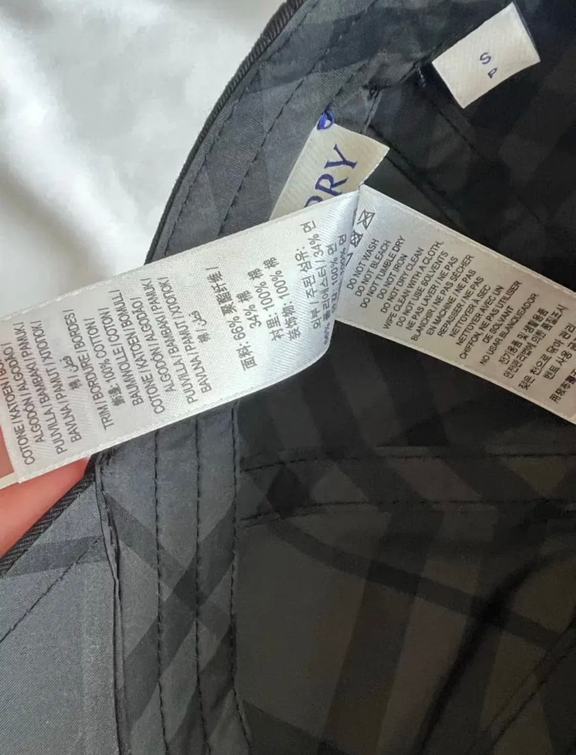 (무료배송 미실착/택O) 버버리 자수 볼캡 모자 EKD 블랙 상품이미지5