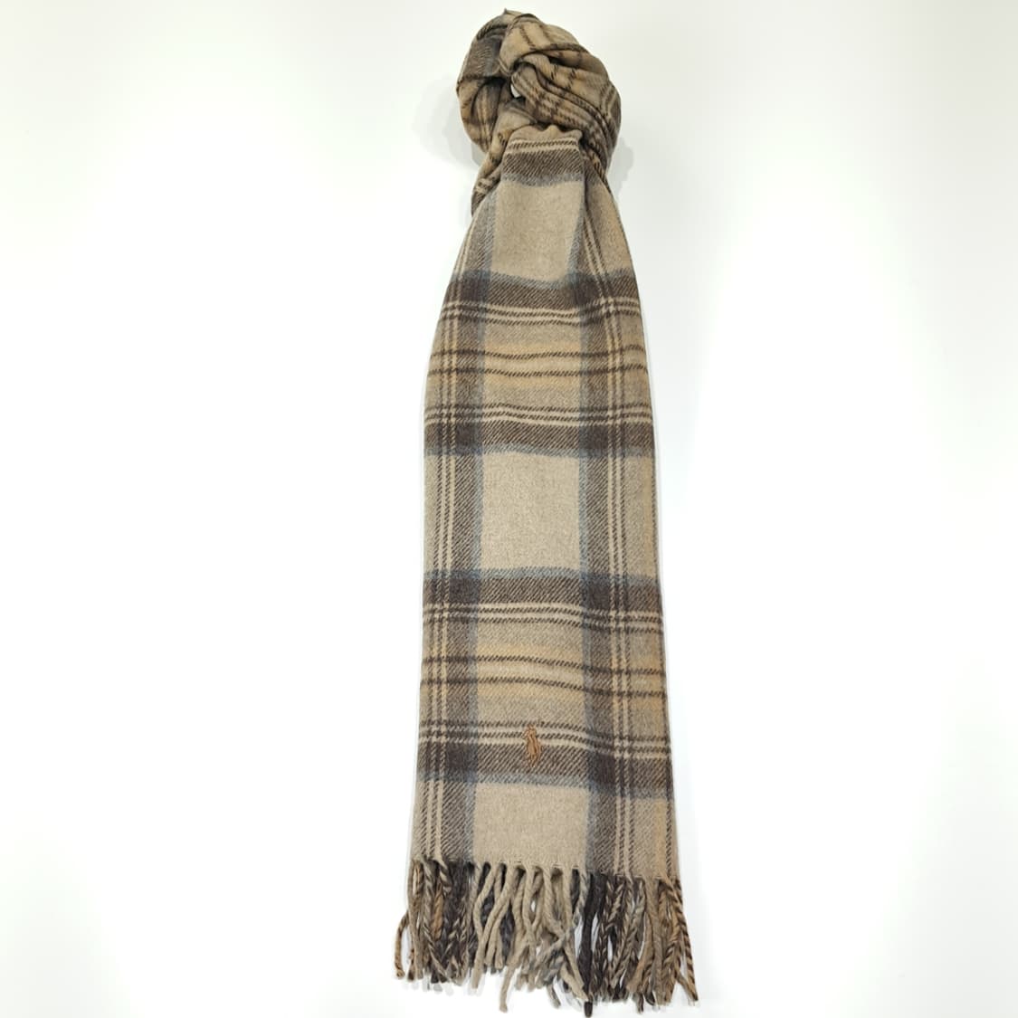 MX625 폴로 00s 이태리판 울캐시미어 타탄체크 카멜 머플러목도리 상품이미지3