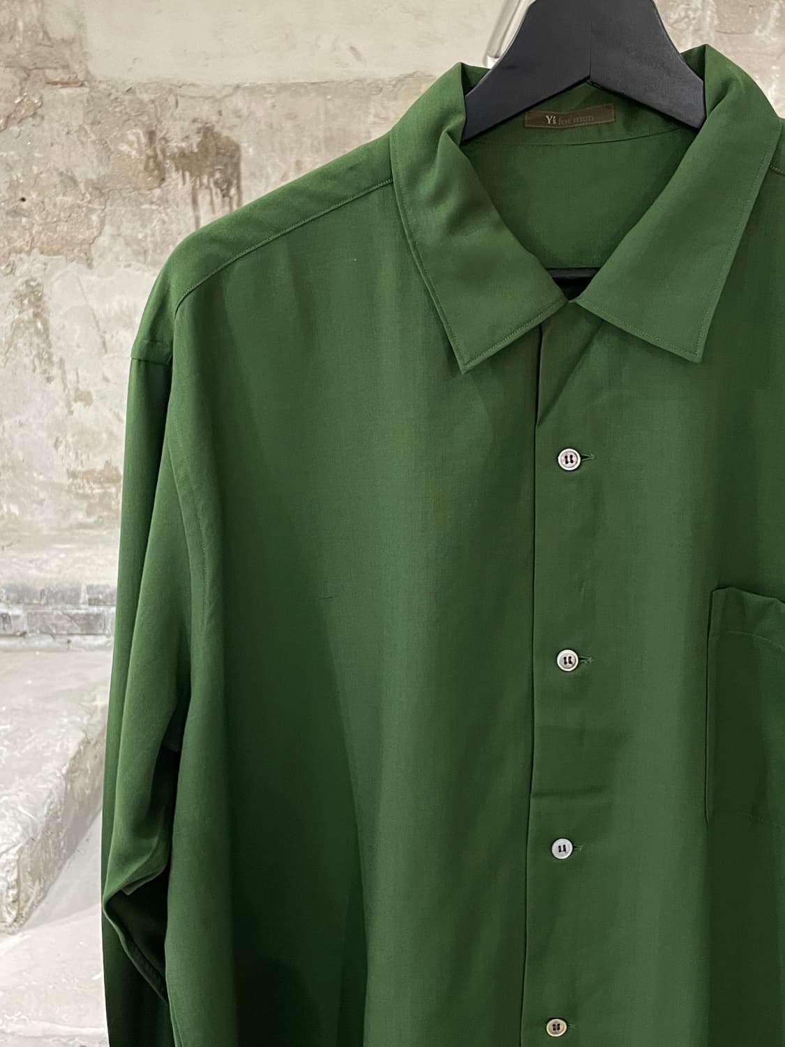 와이즈 포 맨 그린 싱글 포켓 카라 셔츠 상품이미지2