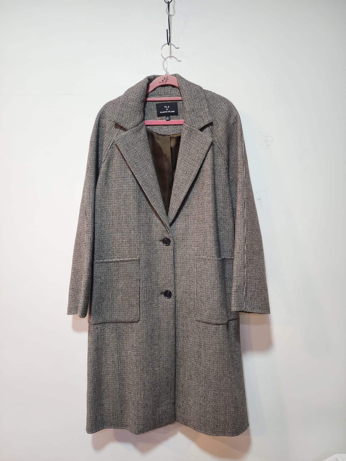 플라스틱 아일랜드 체크 오버핏 롱코트 M 상품이미지1