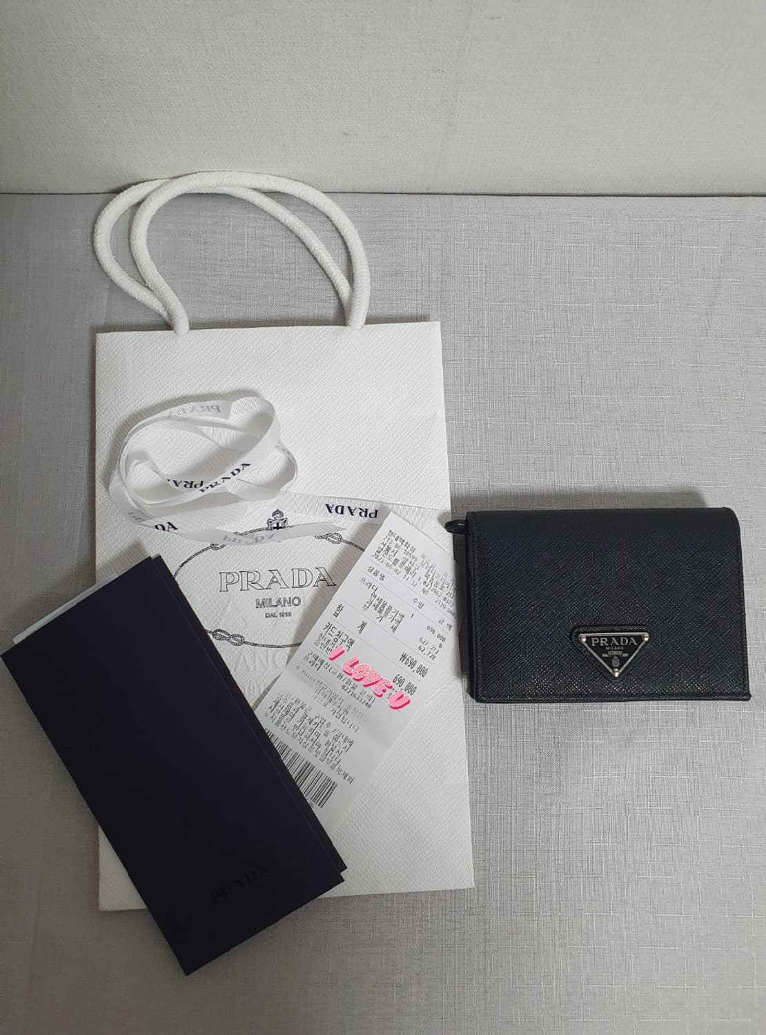 무료배송!! 프라다 사피아노 블랙  정품 여성 명품 반지갑 상품이미지7