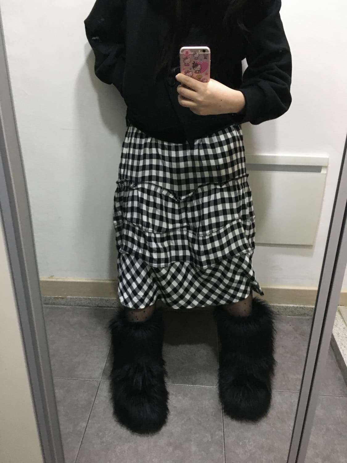 꼼데가르송 체크 러플 스커트 상품이미지1