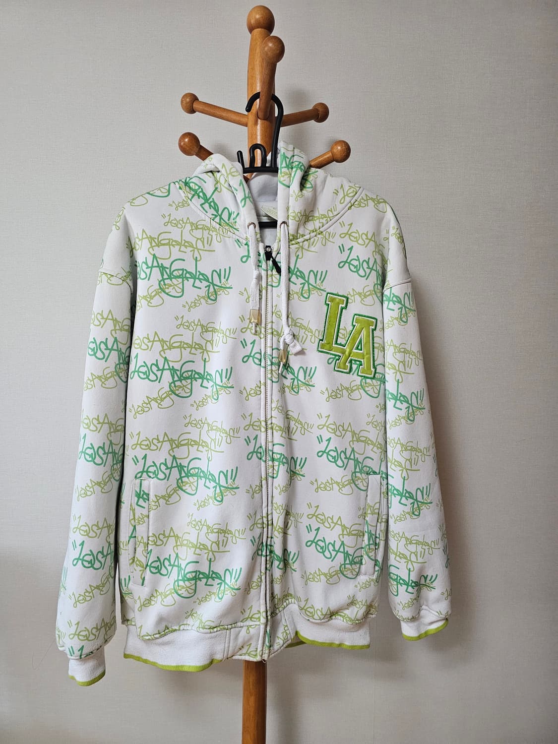 빅사이즈 빈티지  LA 그래피티 누빔 후드집업 XL(110~115 상품이미지1