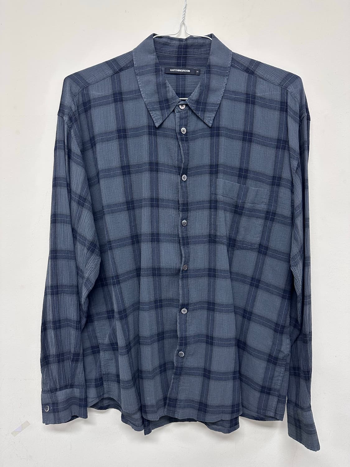 [3]해칭룸Classic Shirt Over Dyed Check Davy 상품이미지3