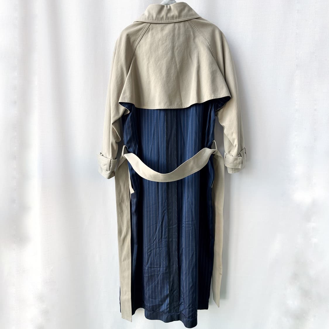 알렉산더왕 코튼 개버딘 스트라이프 새틴 트윌 트렌치 코트 베이지 XS 상품이미지2