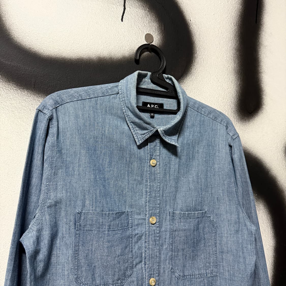 정품 APC 아페쎄 더블 포켓 데님 긴팔 셔츠 상품이미지3