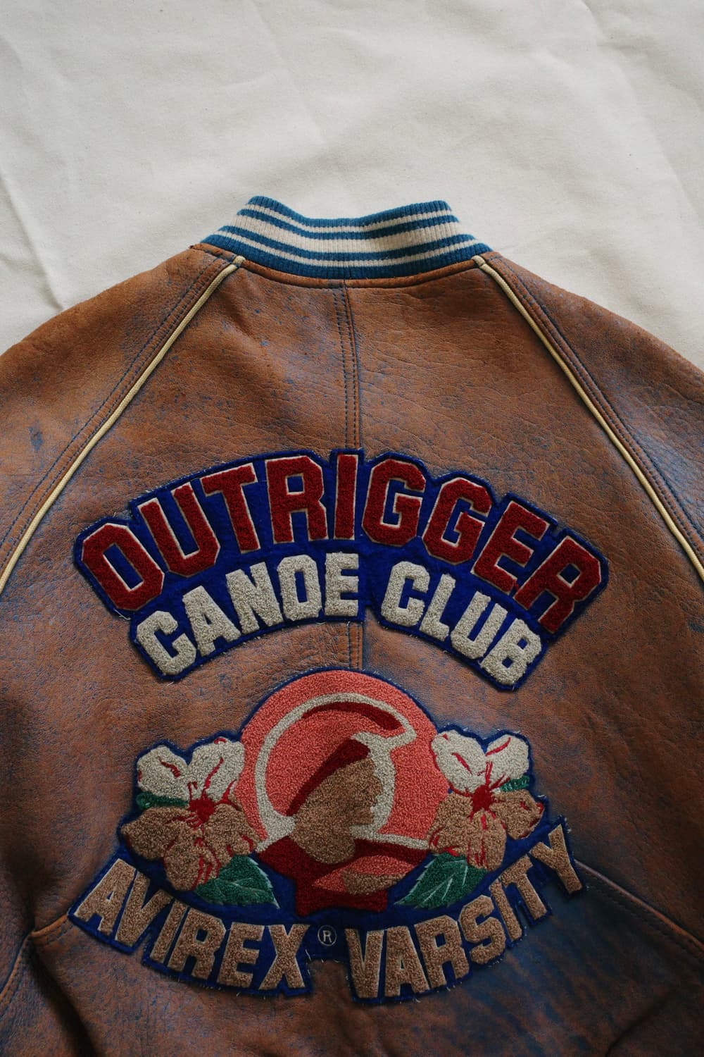 90s 아비렉스 레더 바시티 자켓 상품이미지7