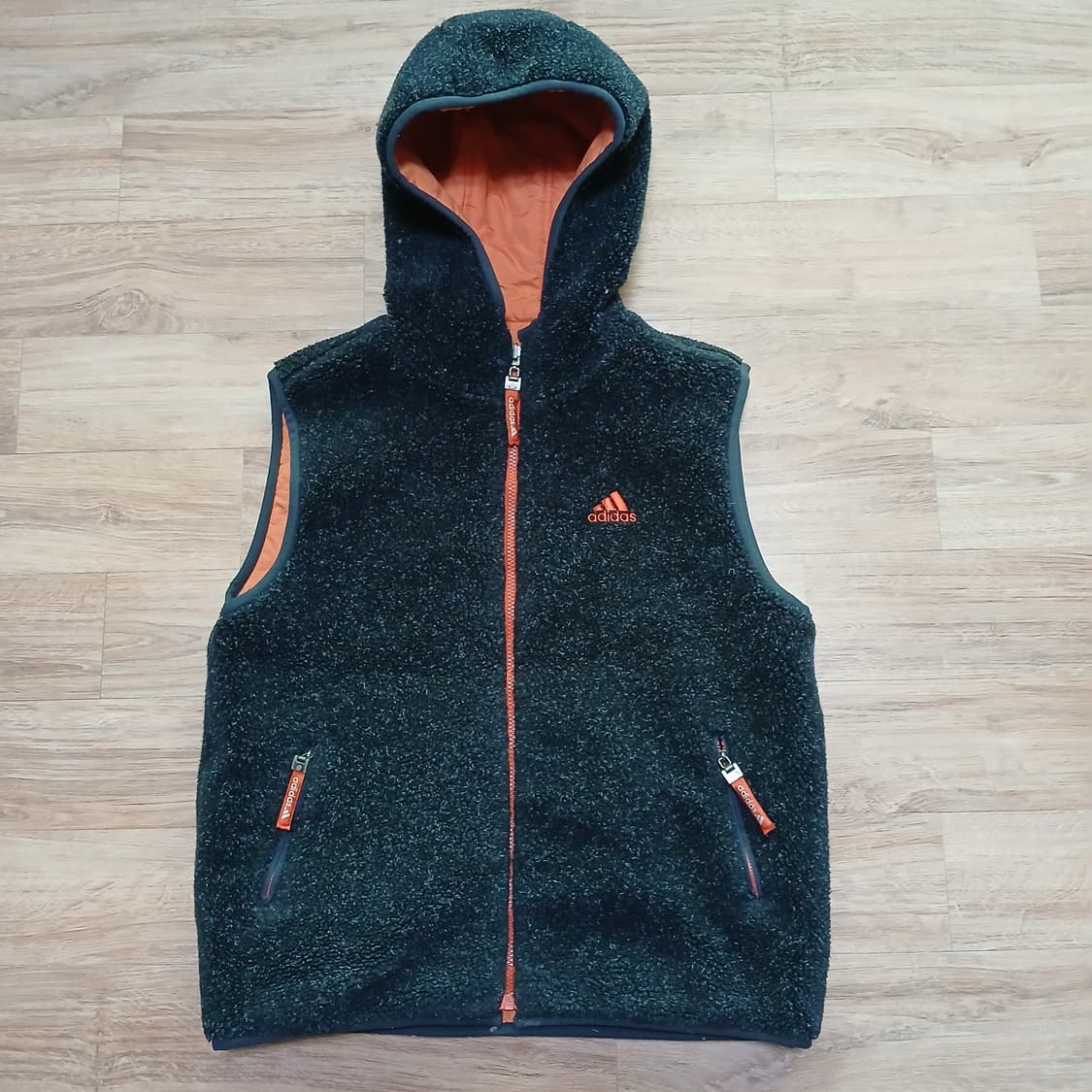 아디다스 올드스쿨 양면 블랙 후리스 빈티지 조끼 패딩 자켓 상품이미지4