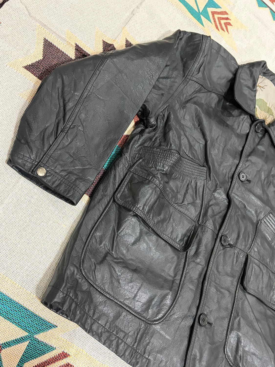 90s 리얼 레더 올드 카코트  상품이미지3