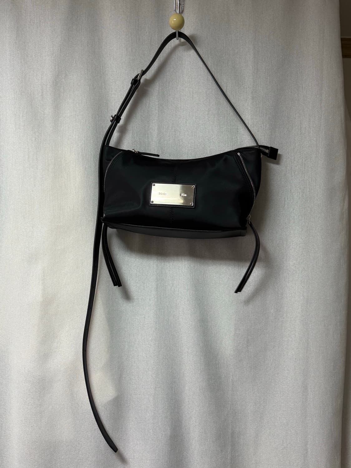 마뗑킴 사이드지퍼 패브릭 투웨이 백 가방 블랙 상품이미지3