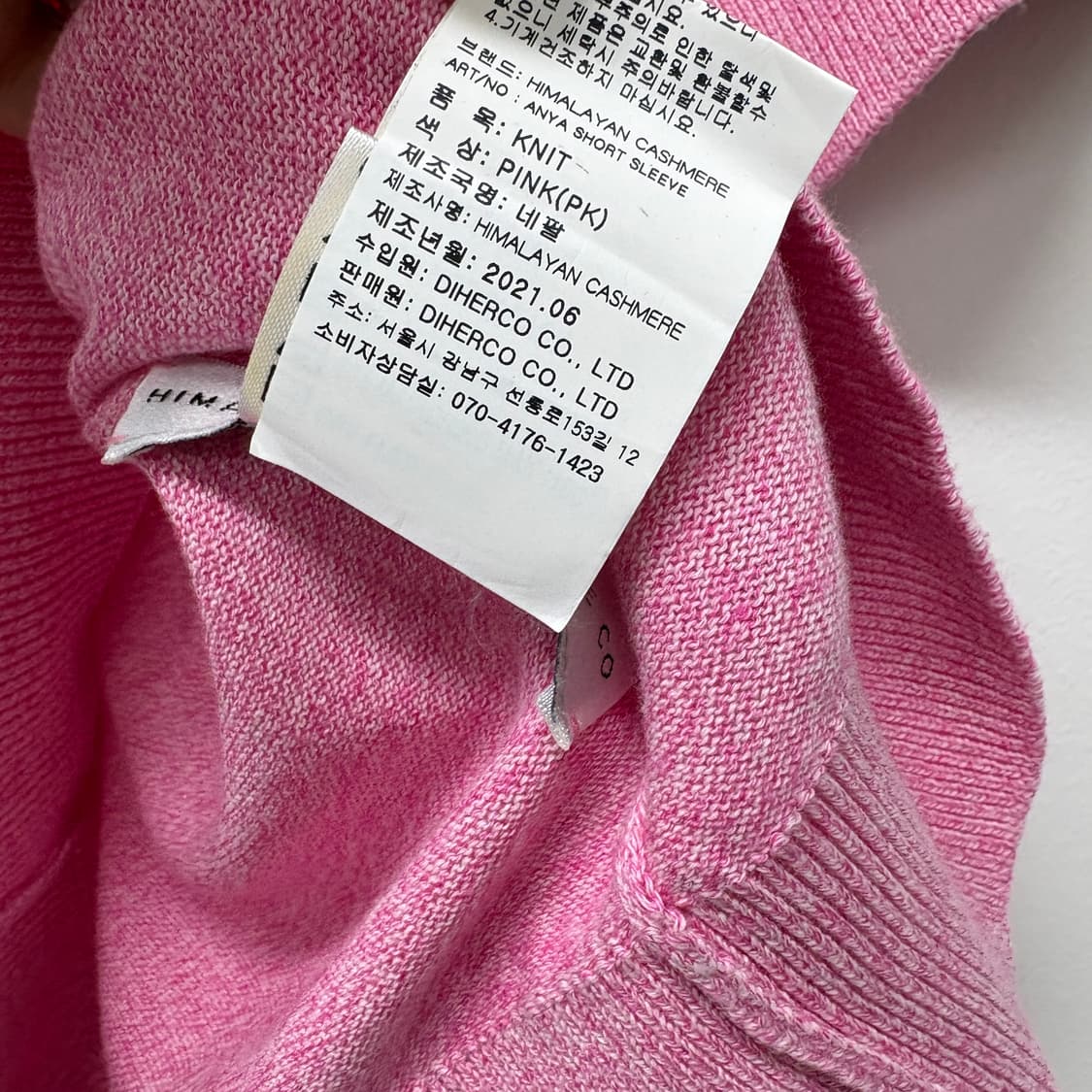 히말리얀 캐시미어 반팔니트(상태최상) 상품이미지6