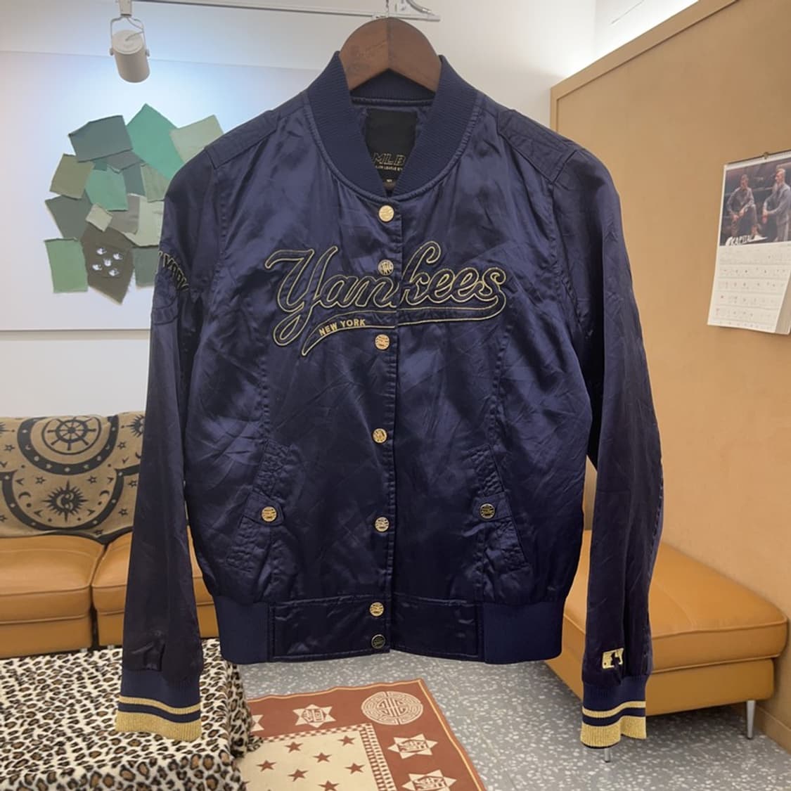 MLB 뉴욕 양키스 올드스쿨 새틴 바시티 자켓 90 C08858 상품이미지3