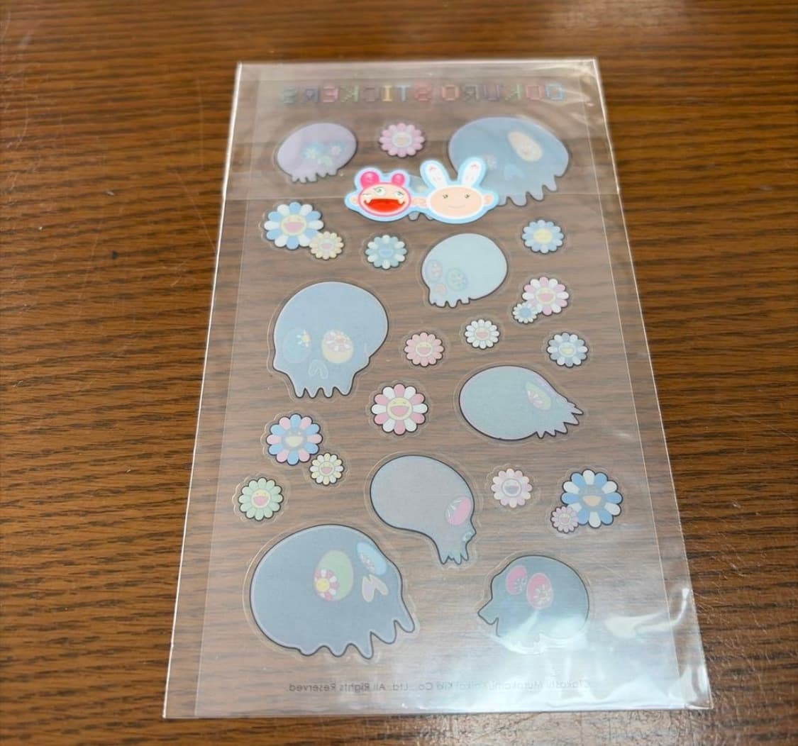 (예약중)무라카미타카시 카이카이키키 해골유령플라워 스티커 상품이미지3