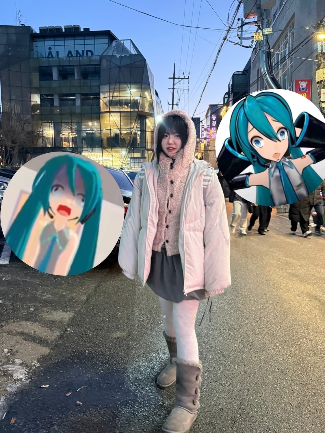 (W) 미스치프 롬버스 후디드 다운 자켓 아이보리 L 상품이미지3