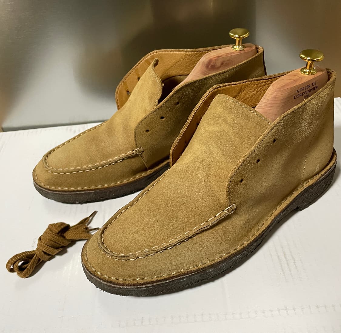 드레익스 크로스비 스웨이드 목토 언라인드 부츠 UK9 베이지 상품이미지1