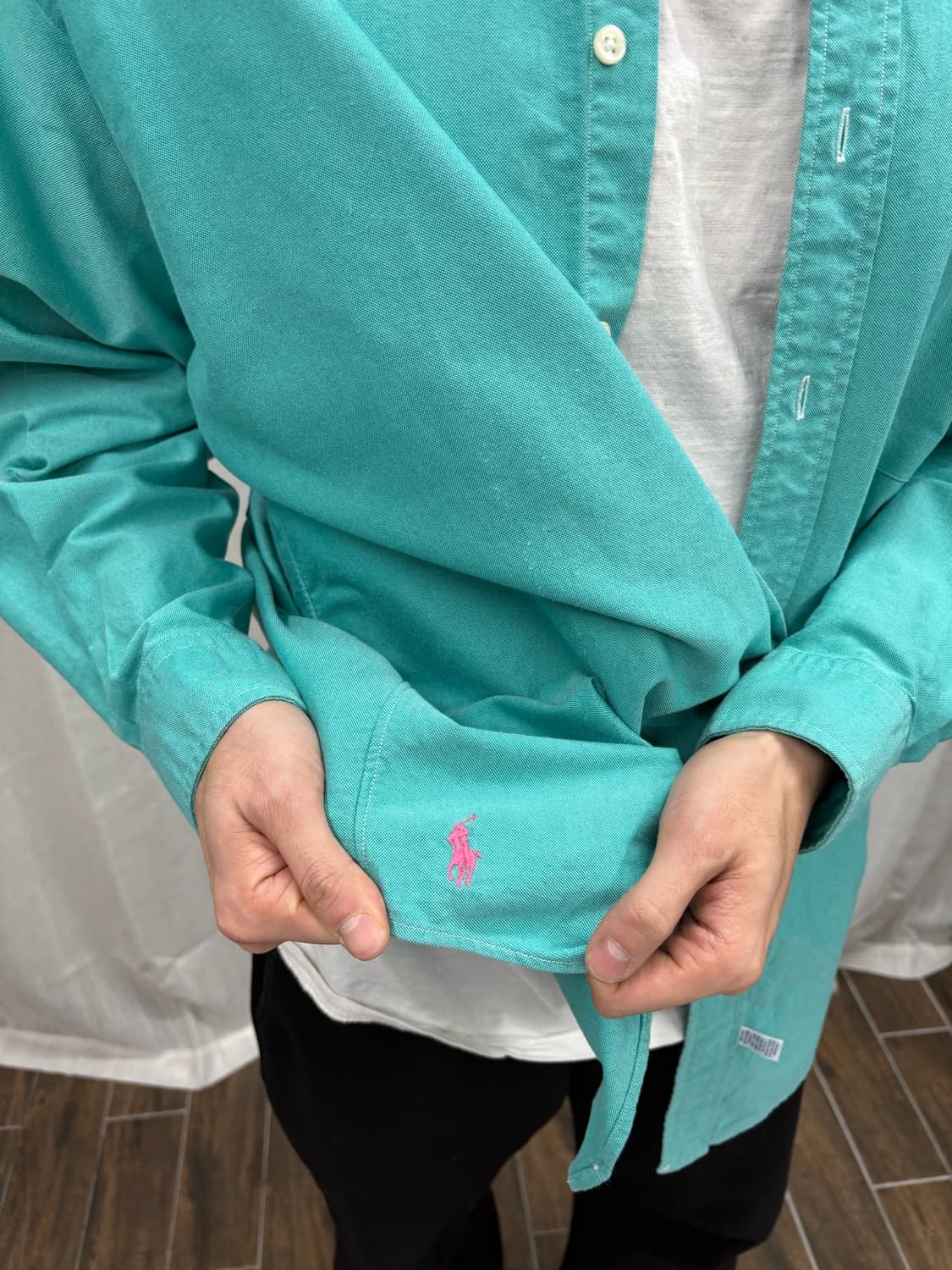 폴로 랄프로렌 빅 옥스포드 에메랄드 그린 셔츠 상품이미지3