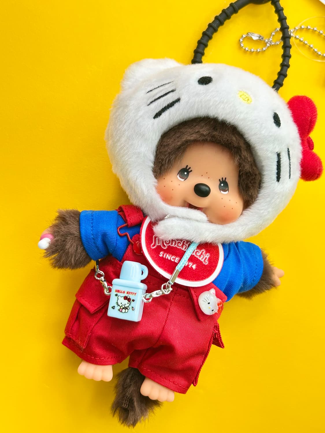 (88)♥️정품몬치치커스텀키링키티무드🍼🐒레드멜빵바지 상품이미지3