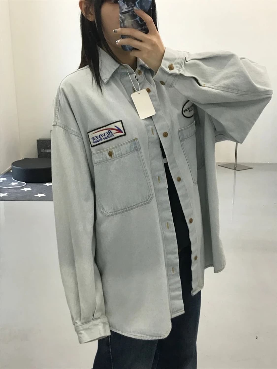 Wego 데님 셔츠 상품이미지2